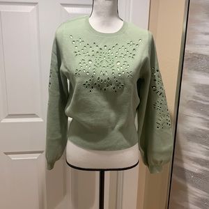 Drop in the Ocean Eyelet Knit Sweater